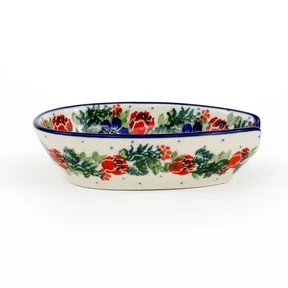 Podstawka pod łyżkę 381 12/8,5cm <br> 1535X Czerwony wianuszek